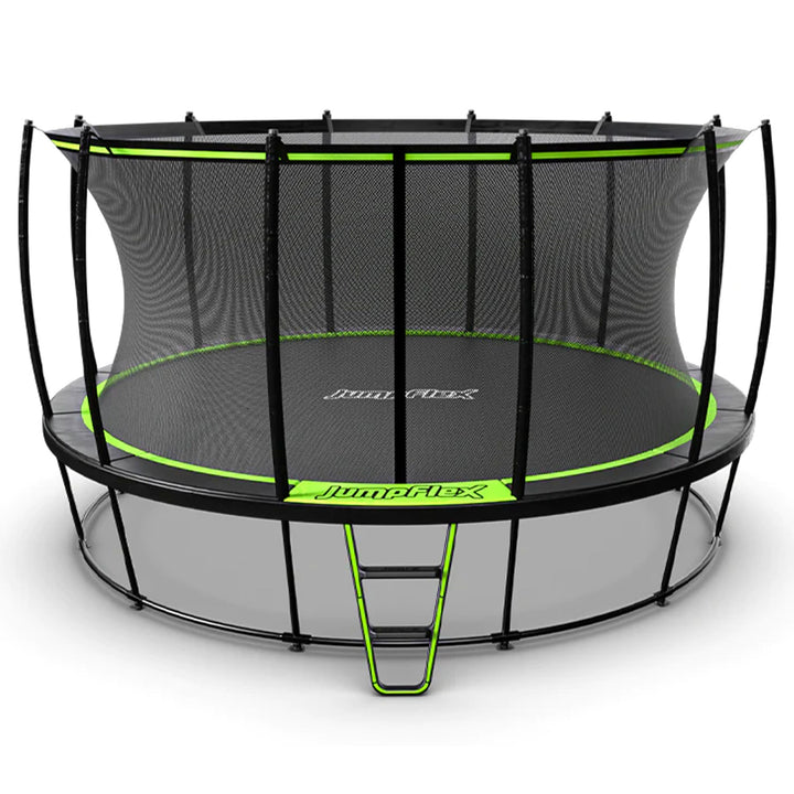 JumpFlex HERO 15' Trampoline with PROJAM Hero Basketball Hoop and Net Attachment - VMInnovations