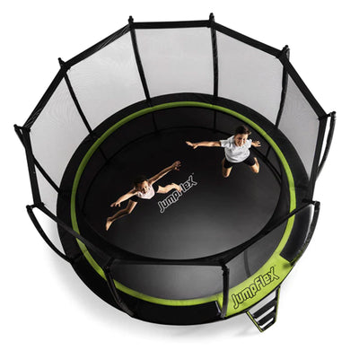 JumpFlex HERO 15' Trampoline for Kids Outdoor Play Equipment with Net and Ladder - VMInnovations