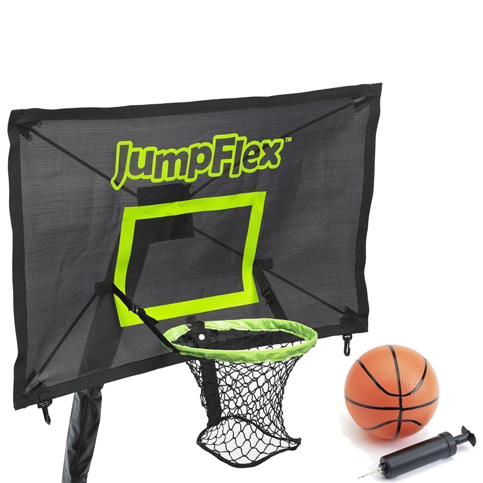 JumpFlex PROJAM Hero Basketball Hoop and Net Attachment for Trampolines, Black - VMInnovations
