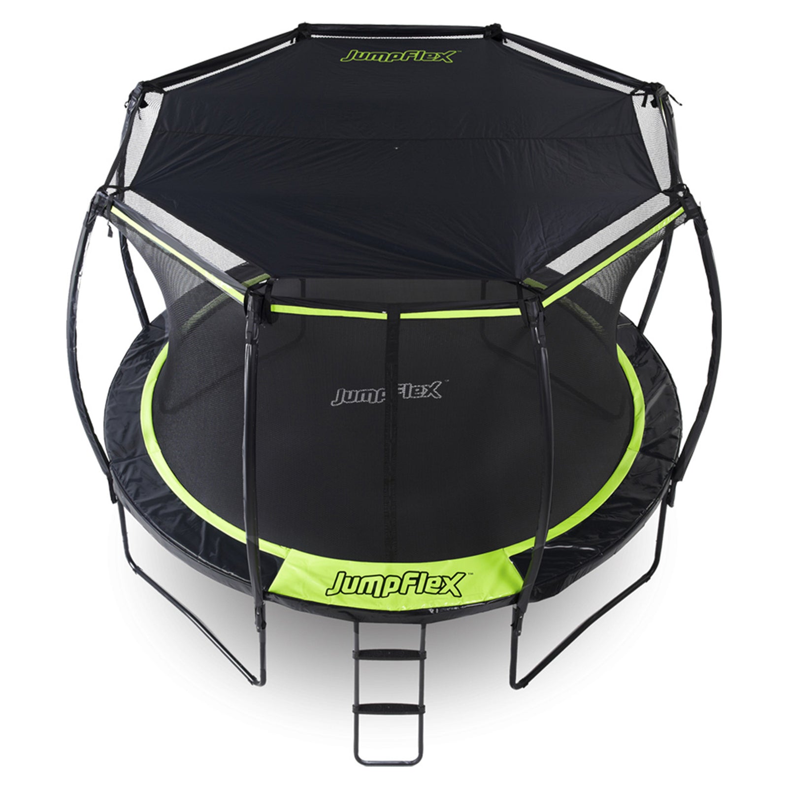 JumpFlex SMARTSHADE FLEX 12 Foot Soft Protective Trampoline Canopy Cover, Black - VMInnovations