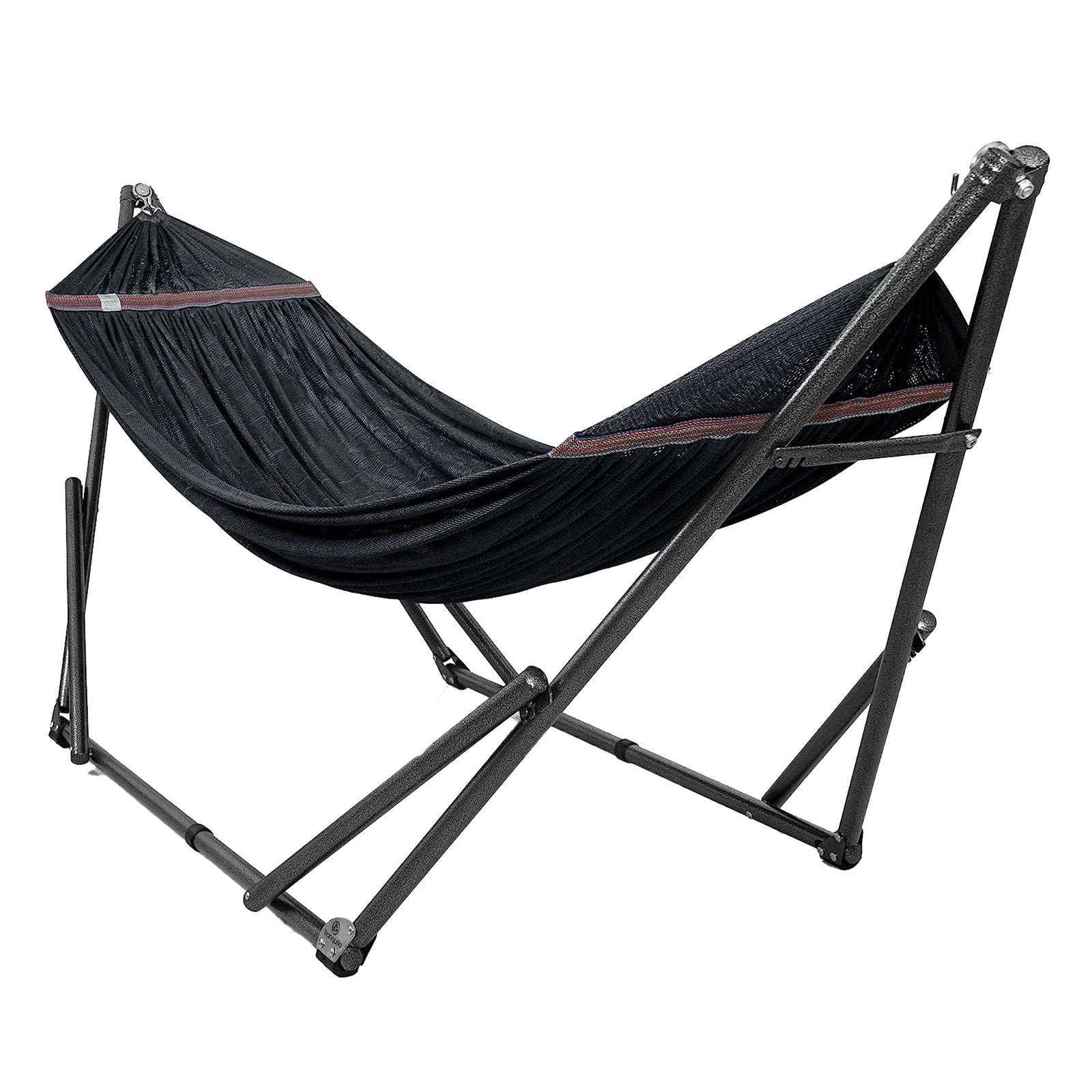 Tranquillo Universal 106.5" Double Hammock with Adjustable Stand and Bag, Black - VMInnovations