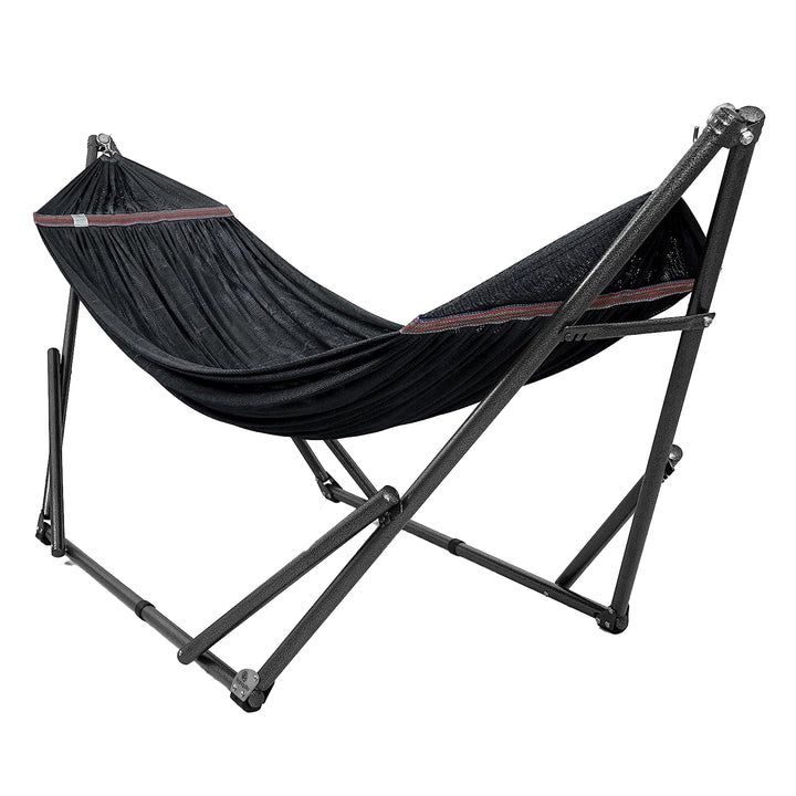 Tranquillo Universal 106.5" Double Hammock with Adjustable Stand and Bag, Black