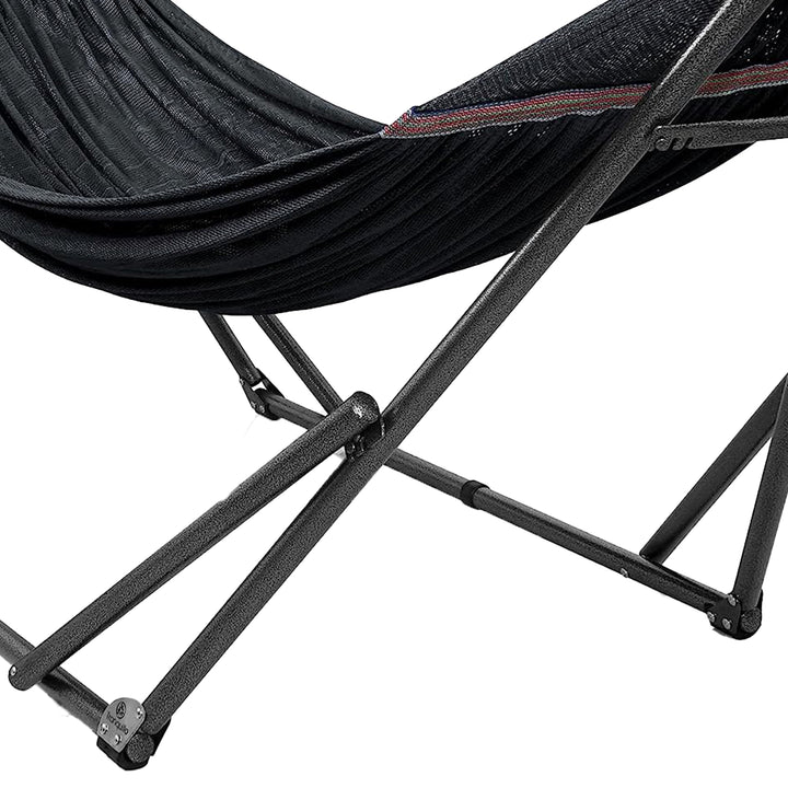 Tranquillo Universal 106.5" Double Hammock with Adjustable Stand and Bag, Black