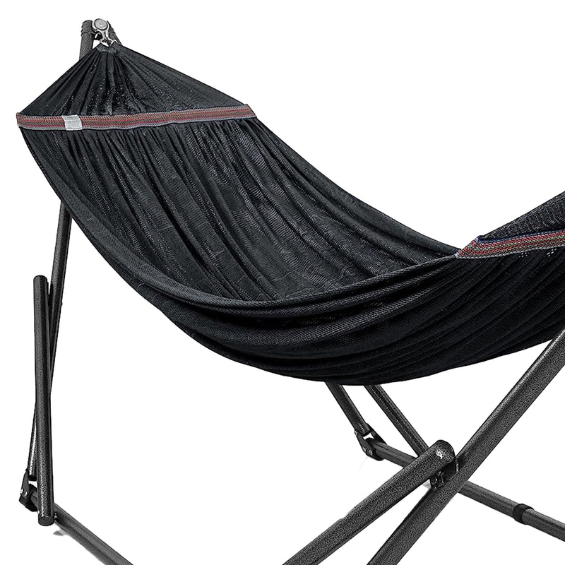 Tranquillo Universal 106.5" Double Hammock with Adjustable Stand and Bag, Black