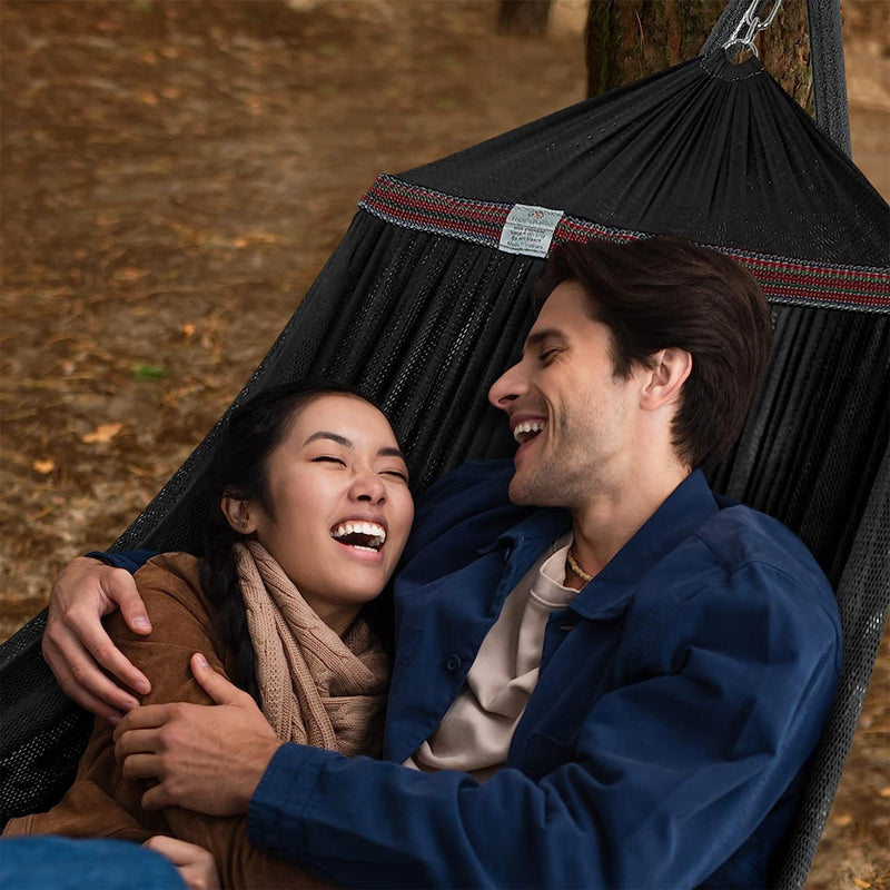 Tranquillo Universal 106.5" Double Hammock with Adjustable Stand and Bag, Black