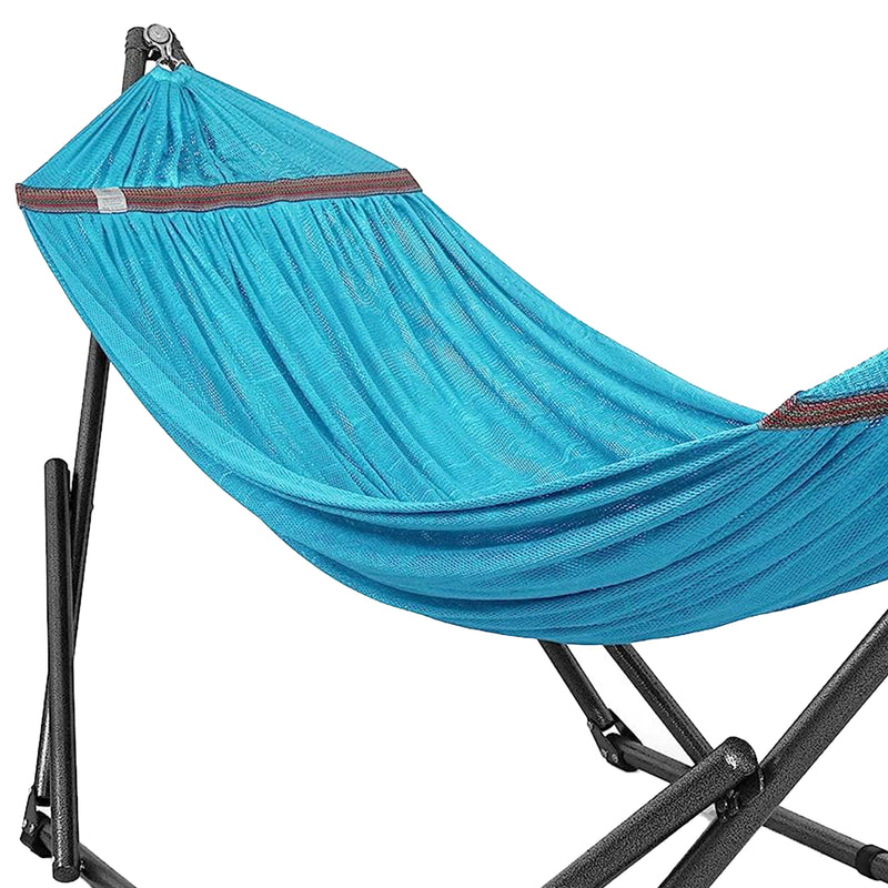Tranquillo Universal 106.5" Double Hammock with Adjustable Stand and Bag, Sky