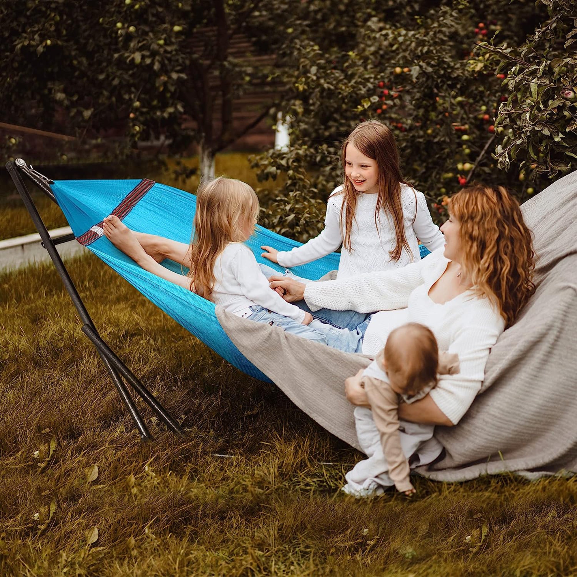 Tranquillo Universal 106.5" Double Hammock w/Stand and Bag, Sky (For Parts) - VMInnovations