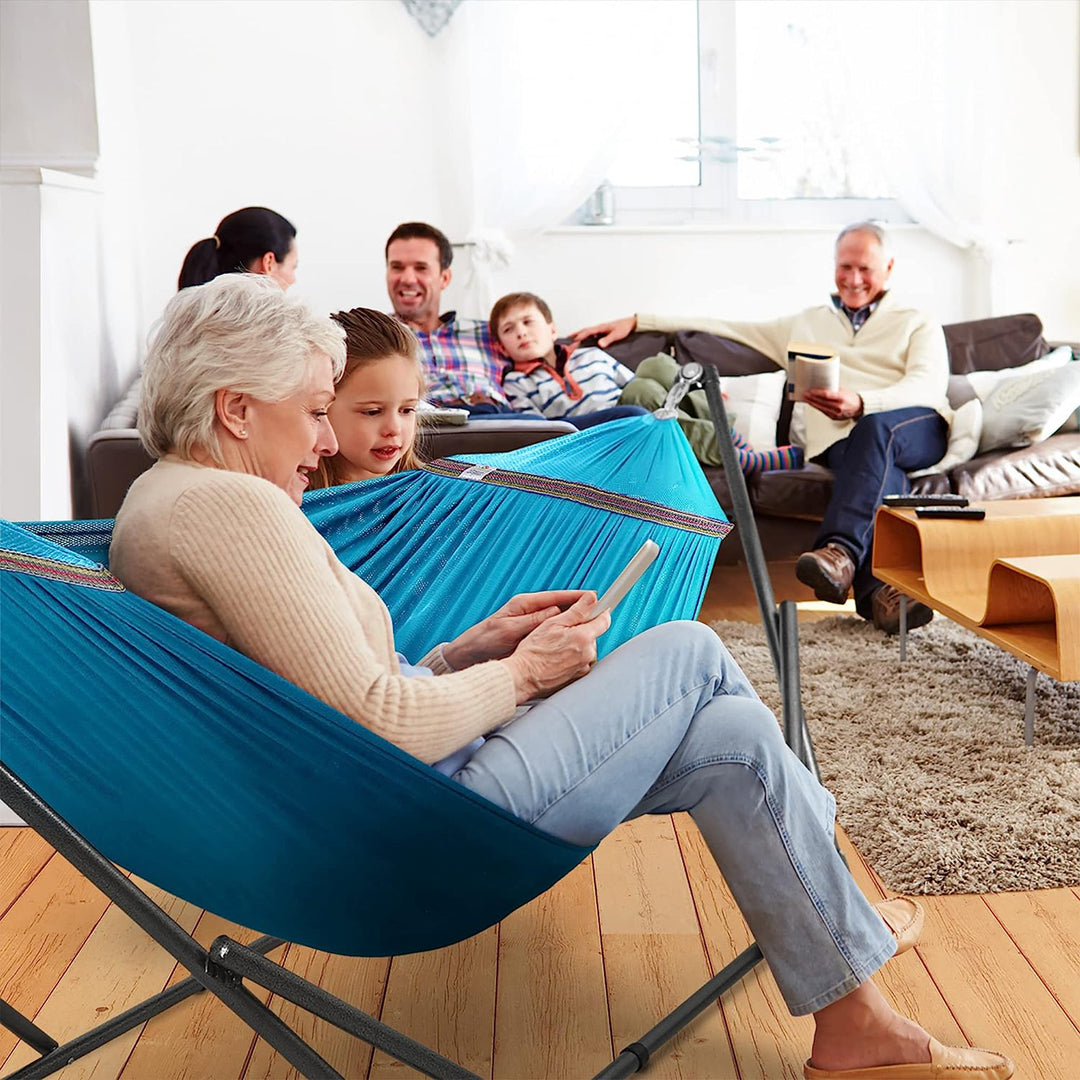 Tranquillo Universal 106.5" Double Hammock w/Stand and Bag, Sky (For Parts)