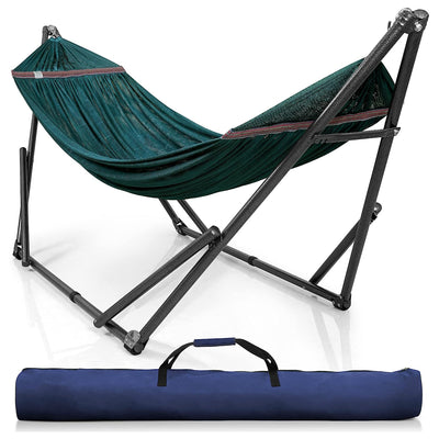 Tranquillo Universal 106.5" Double Hammock with Adjustable Stand & Bag, Peacock