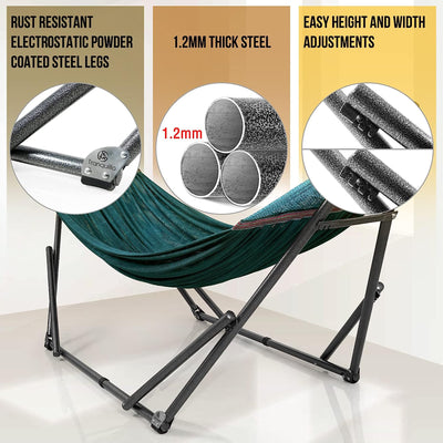 Tranquillo Universal 106.5" Double Hammock with Adjustable Stand & Bag, (Used) - VMInnovations