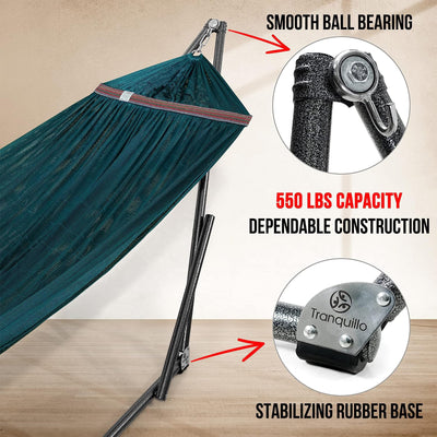 Tranquillo Universal 106.5" Double Hammock with Adjustable Stand & Bag, (Used) - VMInnovations
