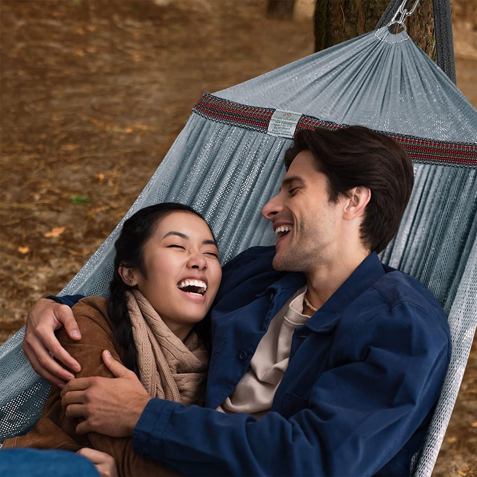 Tranquillo 106.5" Double Hammock with Adjustable Stand and Bag, Gray (Used) - VMInnovations