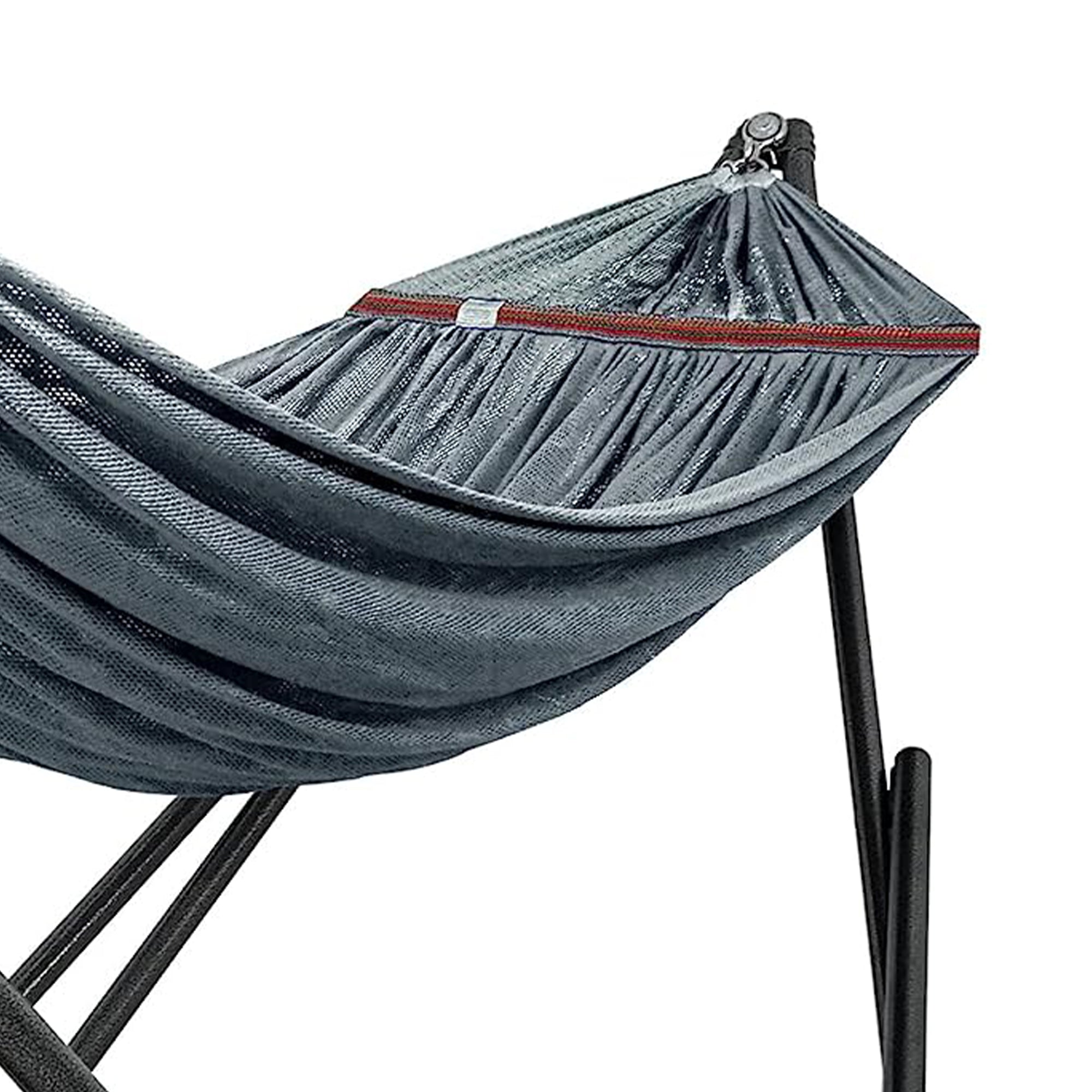 Tranquillo Universal 116" Double Hammock with Adjustable Stand & Bag, Gray(Used) - VMInnovations