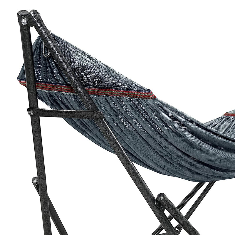 Tranquillo Universal 116" Double Hammock with Adjustable Stand and Bag, Gray