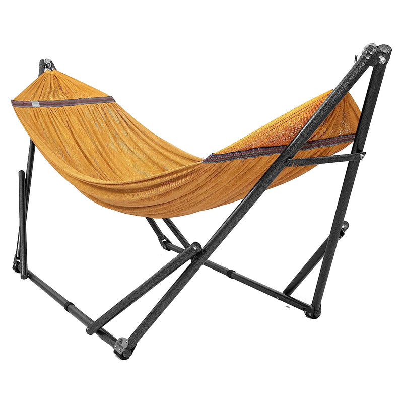 Tranquillo Universal 106.5" Double Hammock with Adjustable Stand and Bag, Yellow