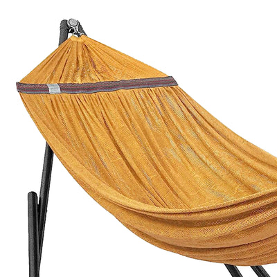 Tranquillo 106.5" Double Hammock with Adjustable Stand and Bag, Yellow (Used) - VMInnovations