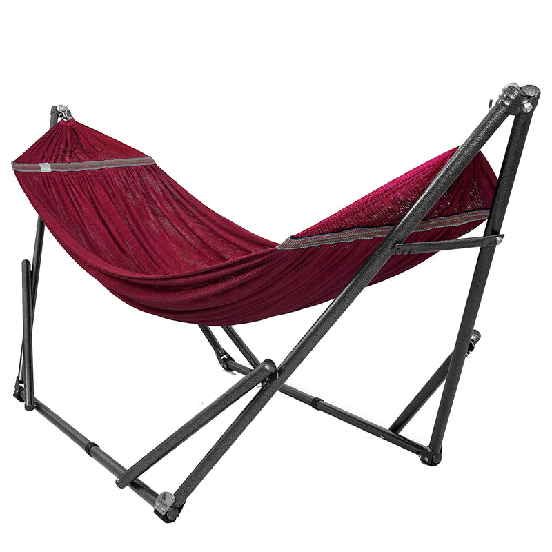 Tranquillo 106.5" Double Hammock w/Adjustable Stand & Bag, Red (For Parts)