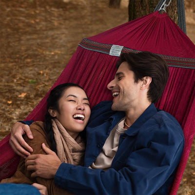 Tranquillo Universal 106.5" Double Hammock with Adjustable Stand and Bag, Red