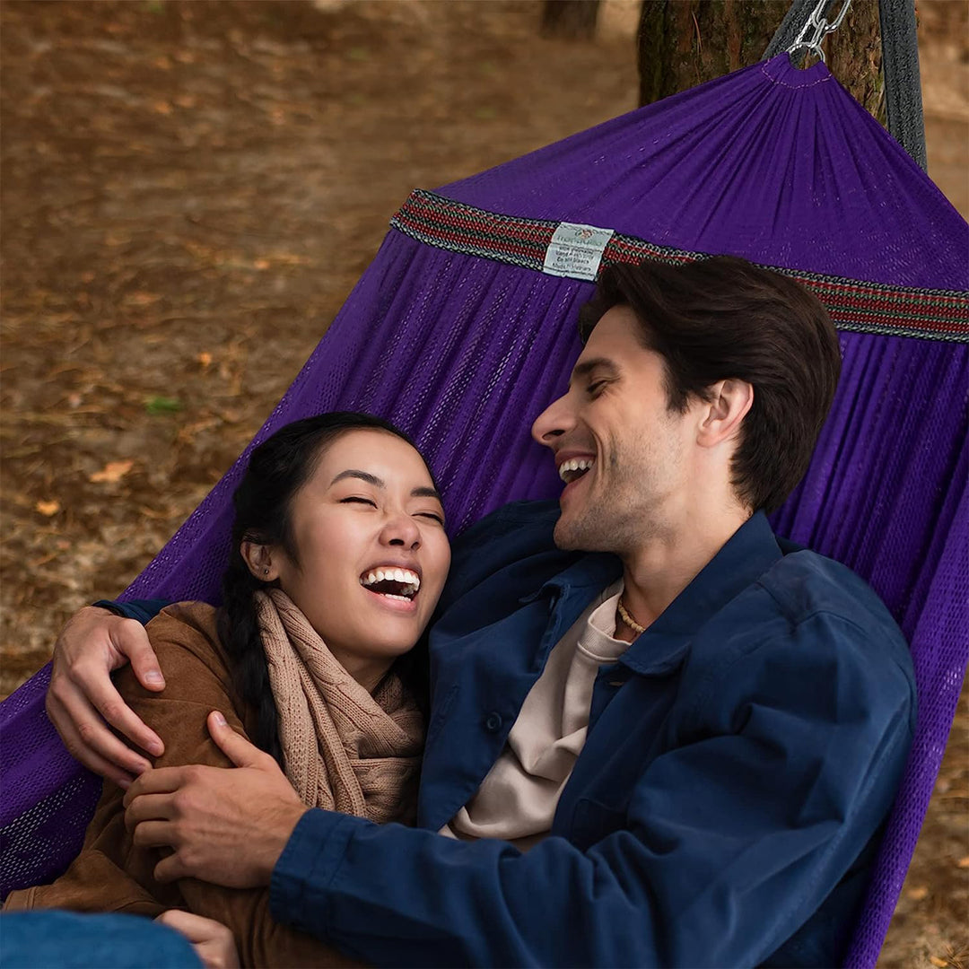 Tranquillo Universal 106.5" Double Hammock with Adjustable Stand and Bag, Purple