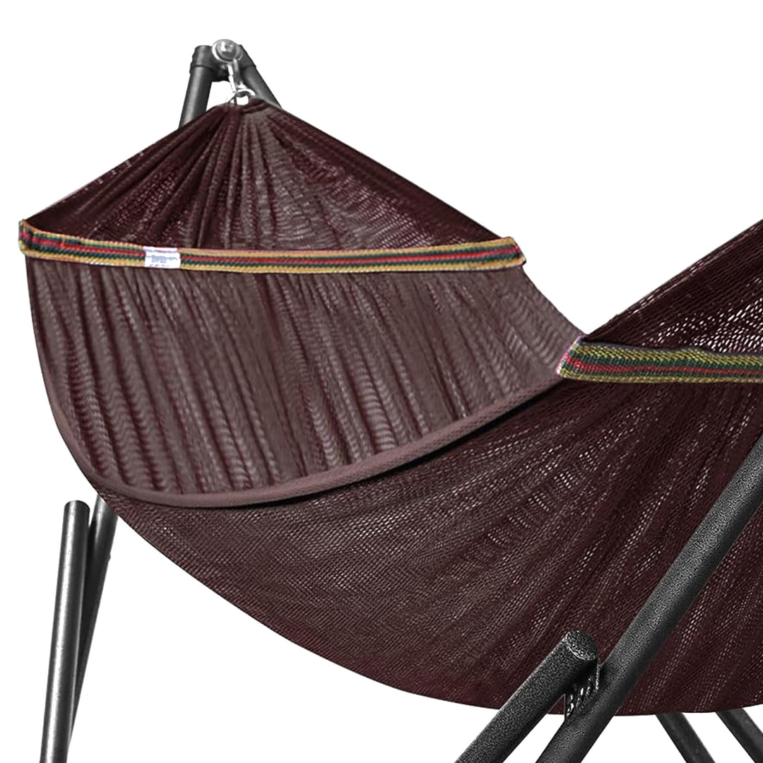 Tranquillo Universal 116" Double Hammock with Adjustable Stand and Bag, Brown