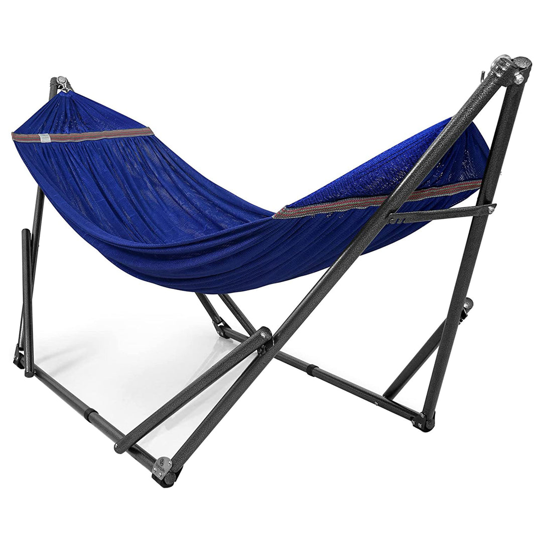 Tranquillo Universal 106.5" Double Hammock with Adjustable Stand and Bag, Blue