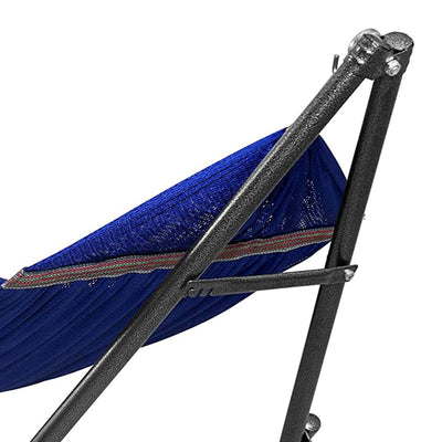 Tranquillo 106.5" Double Hammock with Adjustable Stand and Bag, Blue (Used) - VMInnovations