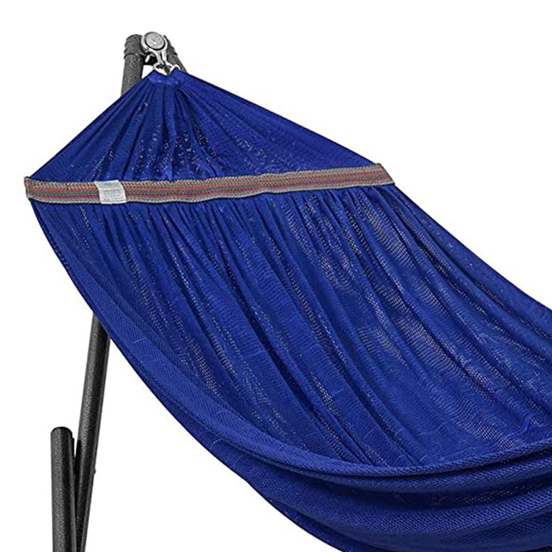 Tranquillo Universal 106.5" Double Hammock with Adjustable Stand and Bag, Blue