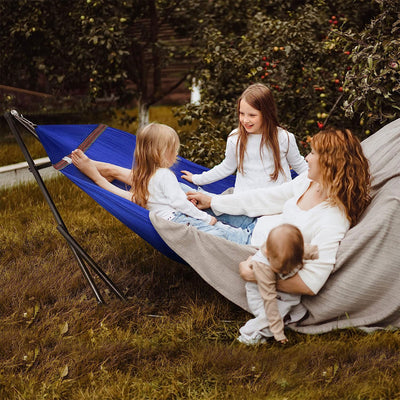 Tranquillo 106.5" Double Hammock with Adjustable Stand and Bag, Blue (Used) - VMInnovations