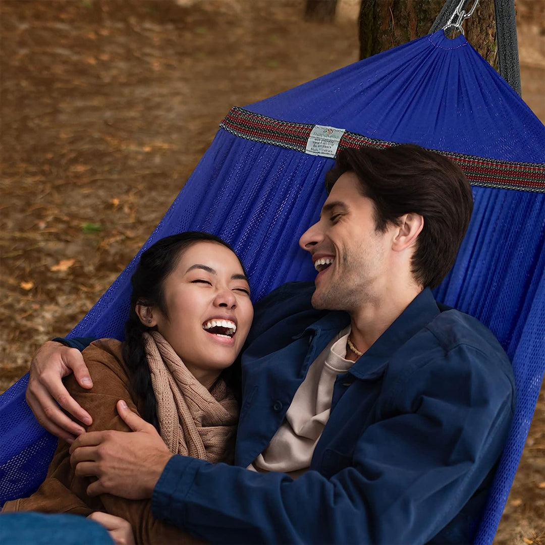 Tranquillo Universal 106.5" Double Hammock with Adjustable Stand and Bag, Blue