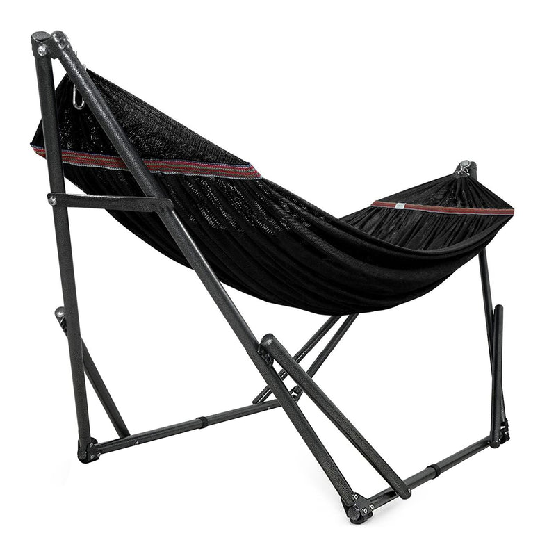 Tranquillo Universal 116" Double Hammock with Adjustable Stand and Bag, Black