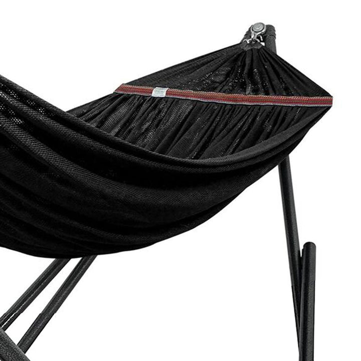 Tranquillo Universal 116" Double Hammock with Adjustable Stand and Bag, Black