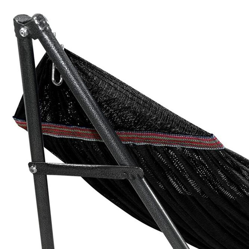 Tranquillo116" Double Hammock w/Adjustable Stand & Bag, Black (Open Box)