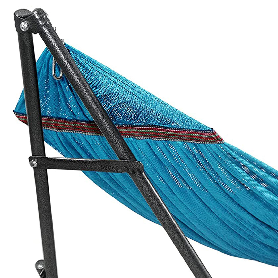 Tranquillo Universal 116" Double Hammock with Adjustable Stand and Bag, Sky Blue