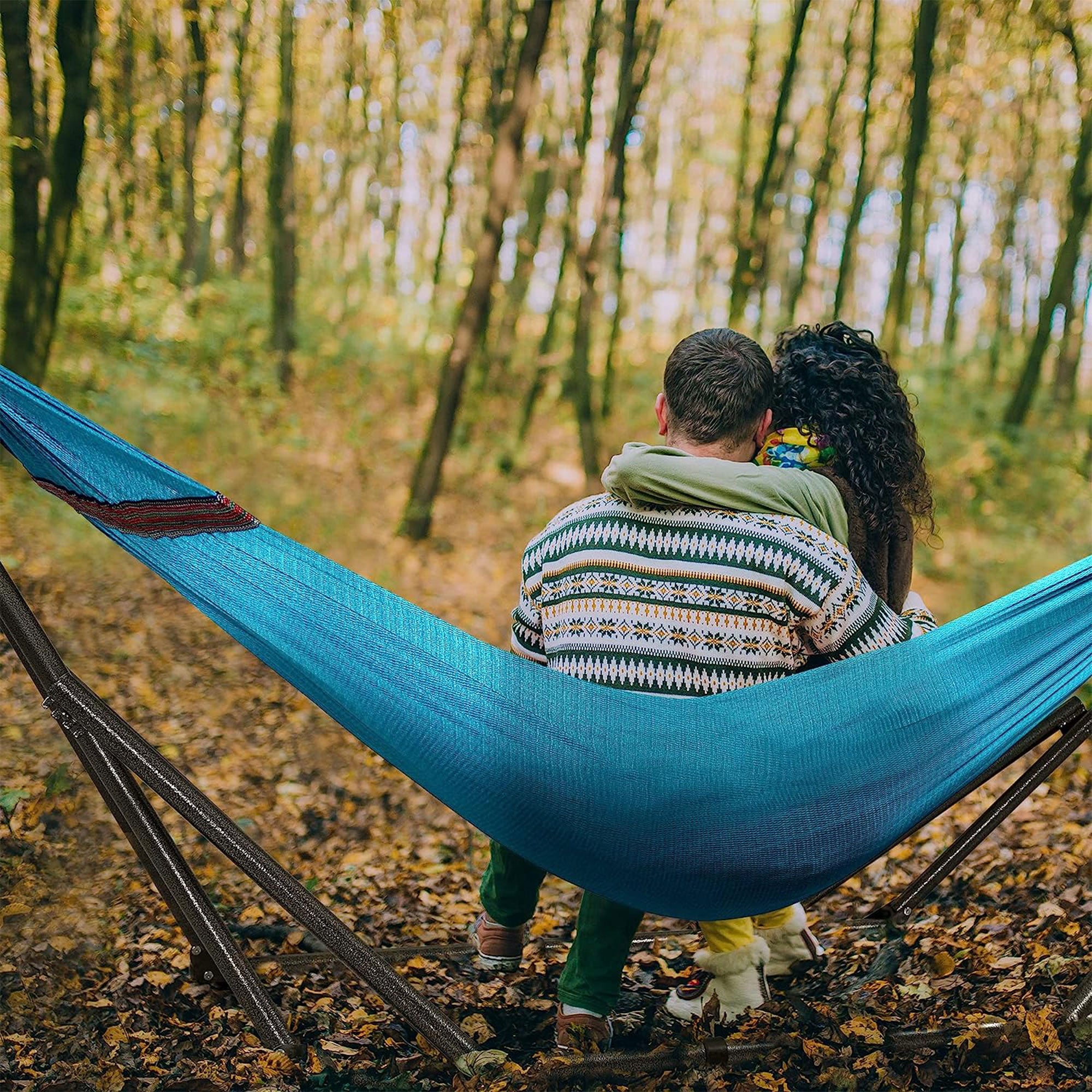 Tranquillo Universal Double Hammock w/Adjustable Stand & Bag, Sky Blue(Open Box) - VMInnovations
