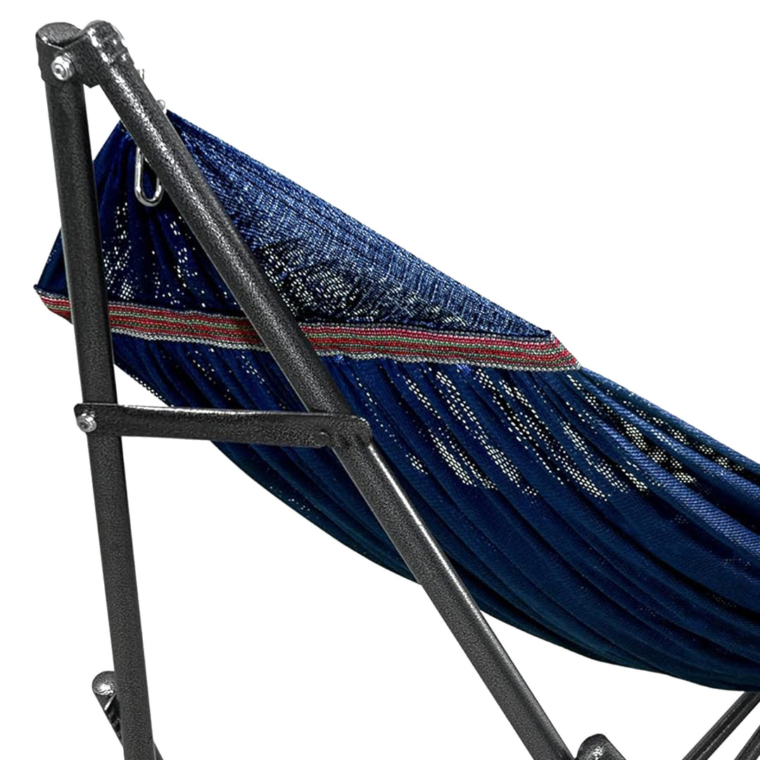 Tranquillo Universal 116" Double Hammock with Adjustable Stand and Bag, Aegean