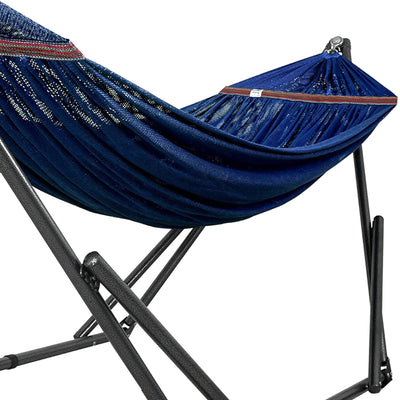 Tranquillo 116" Double Hammock with Adjustable Stand and Bag, Aegean (Used) - VMInnovations
