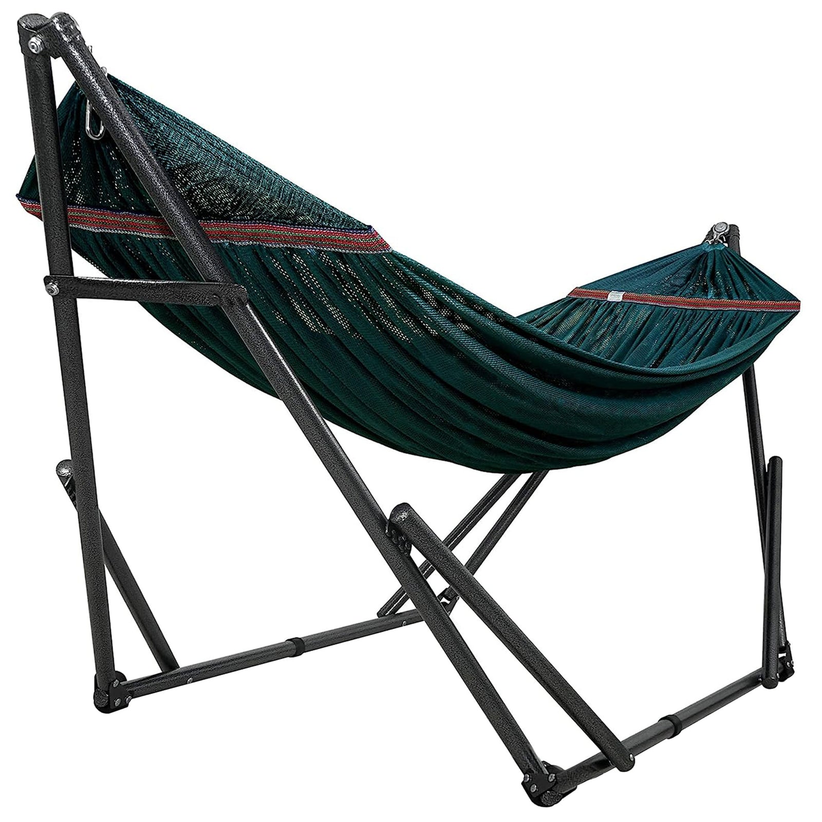 Tranquillo Universal 116" Double Hammock with Adjustable Stand and Bag, Peacock - VMInnovations