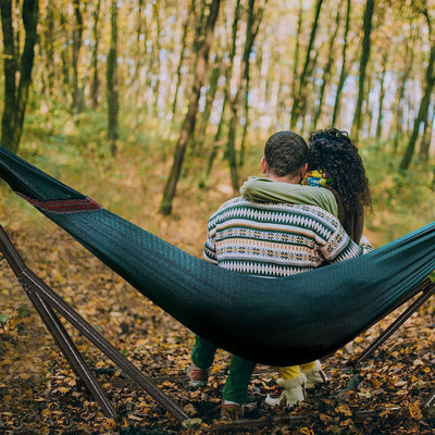 Tranquillo 116" Double Hammock with Adjustable Stand and Bag, Peacock (Used) - VMInnovations