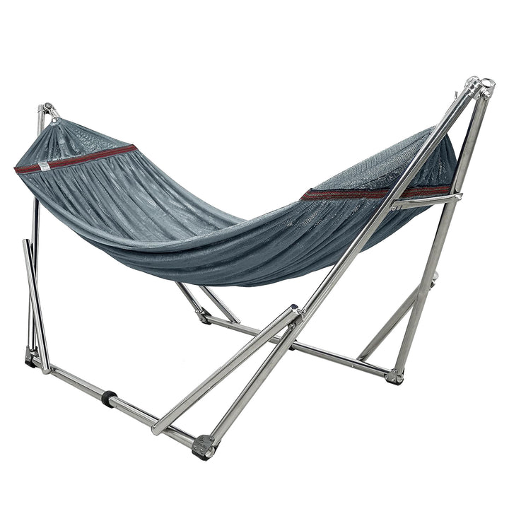 Tranquillo 106" Double Hammock with Adjustable Stand and Bag, Grey (Open Box)