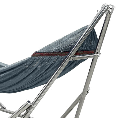 Tranquillo 106" Double Hammock with Adjustable Stand and Bag, Grey (Used)