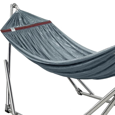 Tranquillo Universal 106" Double Hammock with Adjustable Stand and Bag, Grey