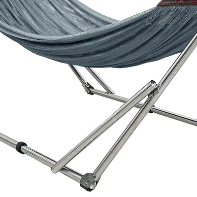 Tranquillo 106" Double Hammock with Adjustable Stand and Bag, Grey (Used)