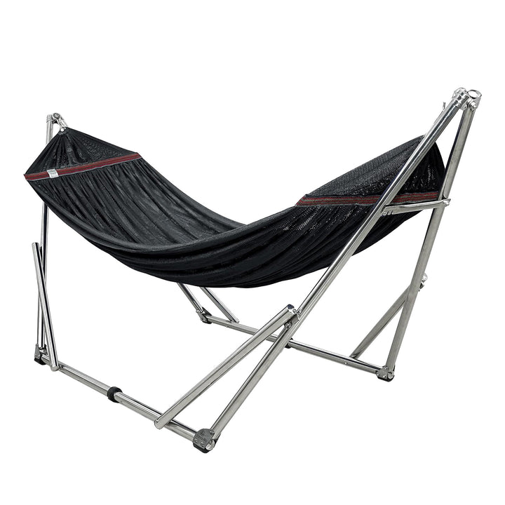 Tranquillo Universal 106" Double Hammock with Adjustable Stand and Bag, Black