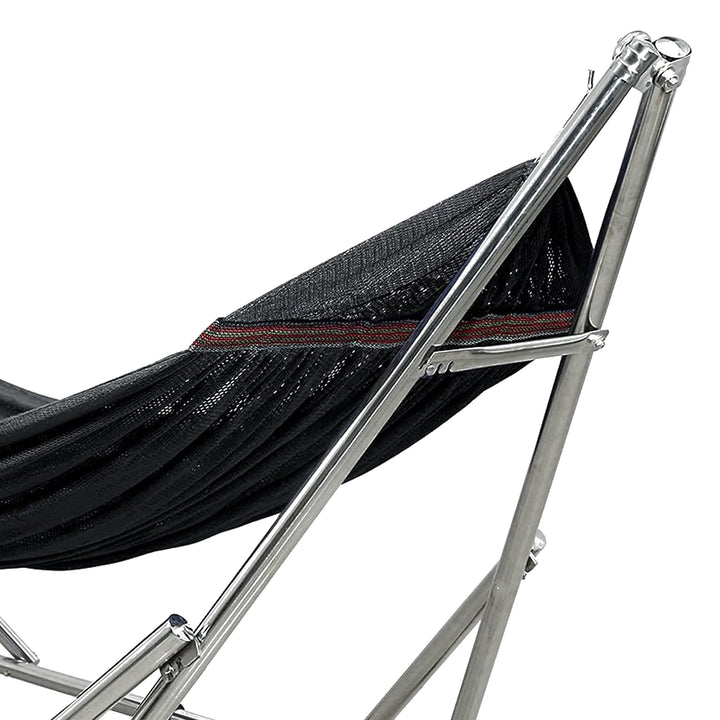 Tranquillo Universal 106" Double Hammock with Adjustable Stand and Bag, Black