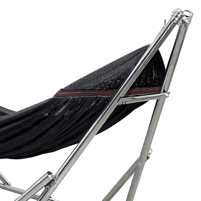 Tranquillo 106" Double Hammock with Adjustable Stand and Bag, Black (Used)