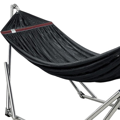 Tranquillo Universal 106" Double Hammock with Adjustable Stand and Bag, Black