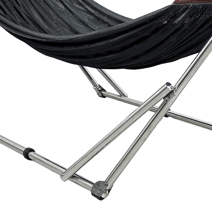 Tranquillo Universal 106" Double Hammock with Adjustable Stand and Bag, Black