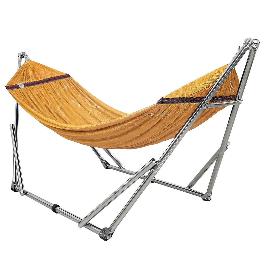 Tranquillo Universal 106" Double Hammock with Adjustable Stand and Bag, Yellow