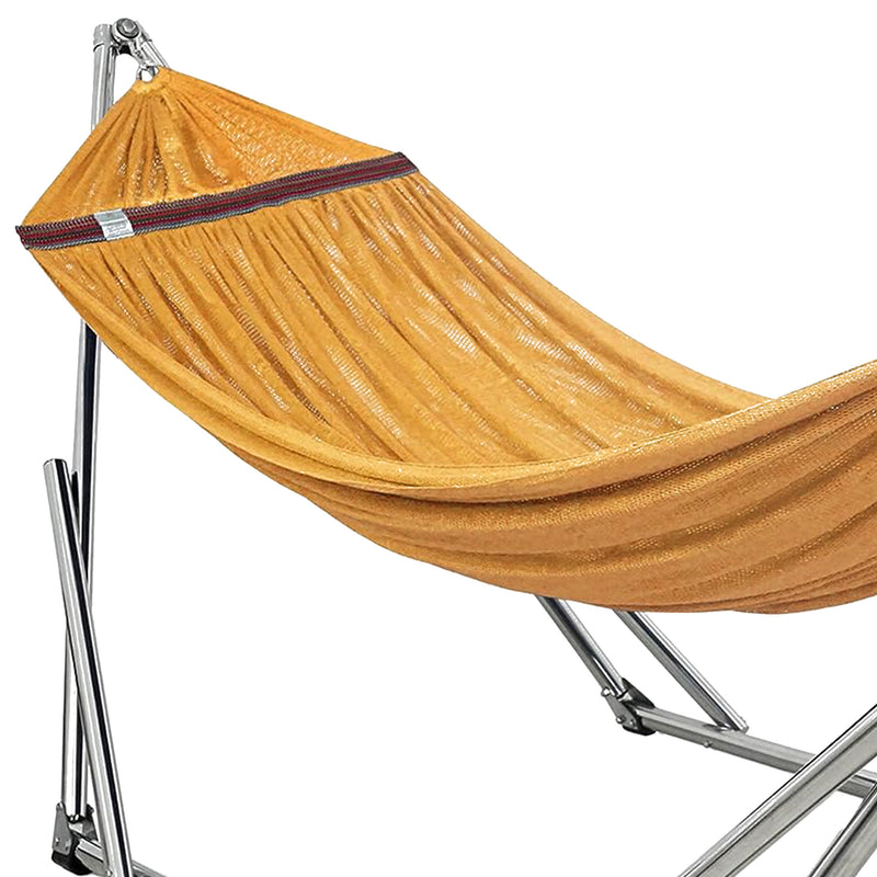 Tranquillo 106" Double Hammock with Adjustable Stand and Bag, Yellow (Open Box)