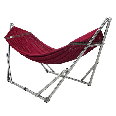 Tranquillo Universal 106" Double Hammock w/ Adjustable Stand and Bag, Red (Used) - VMInnovations